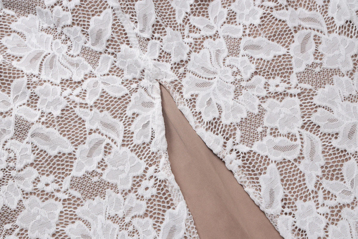 Sweetheart neck lace slit cami maxi dress - Image 5