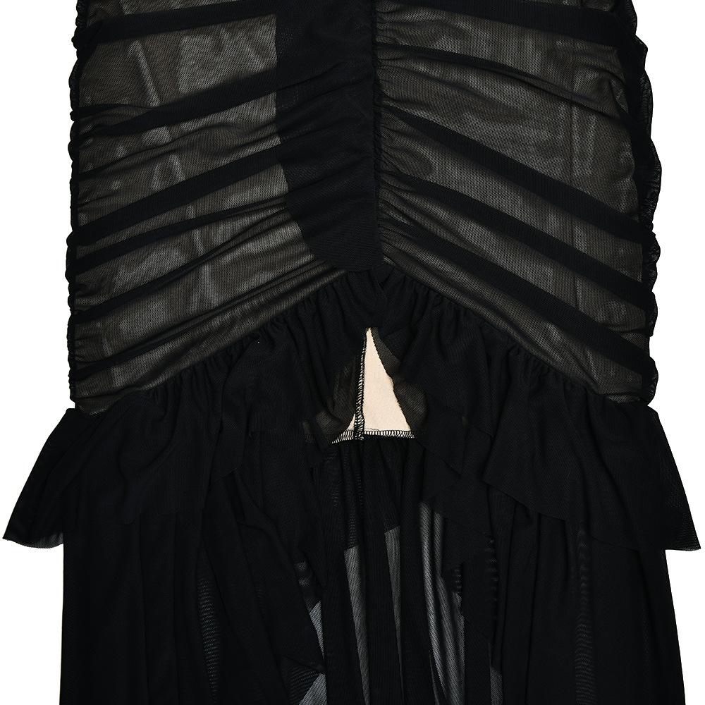 Sweetheart neck ruched ruffle tube midi dress - Image 7