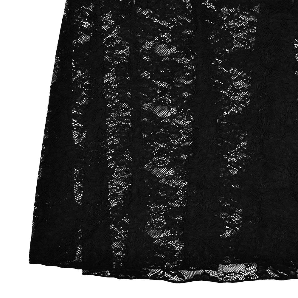 Sweetheart neck ruffle lace see through cami maxi skirt set - Image 6