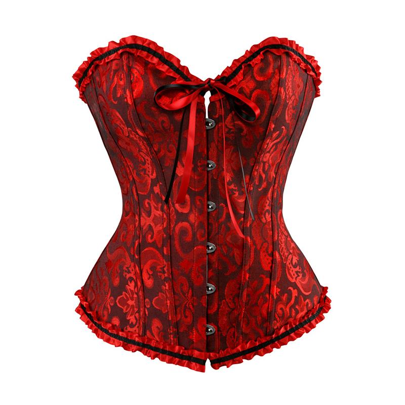 Sweetheart neck self tie button ruffle corset top - Image 5