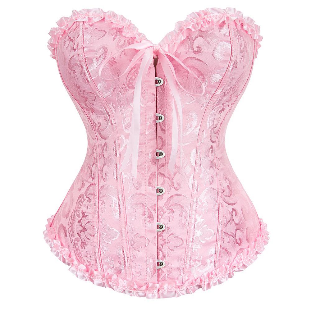 Sweetheart neck self tie button ruffle corset top - Image 8