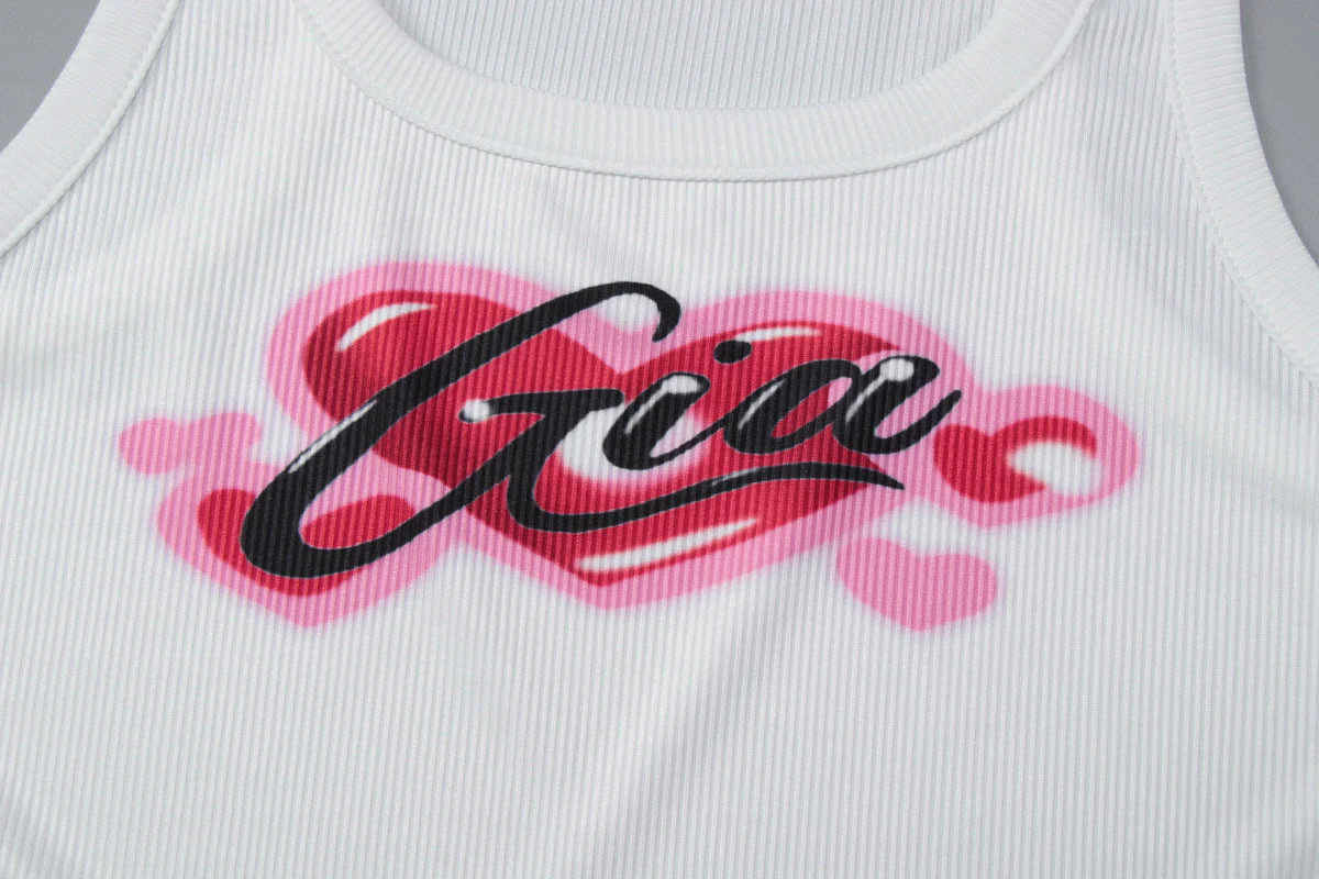 Sweetheart pattern u neck tank top - Image 6