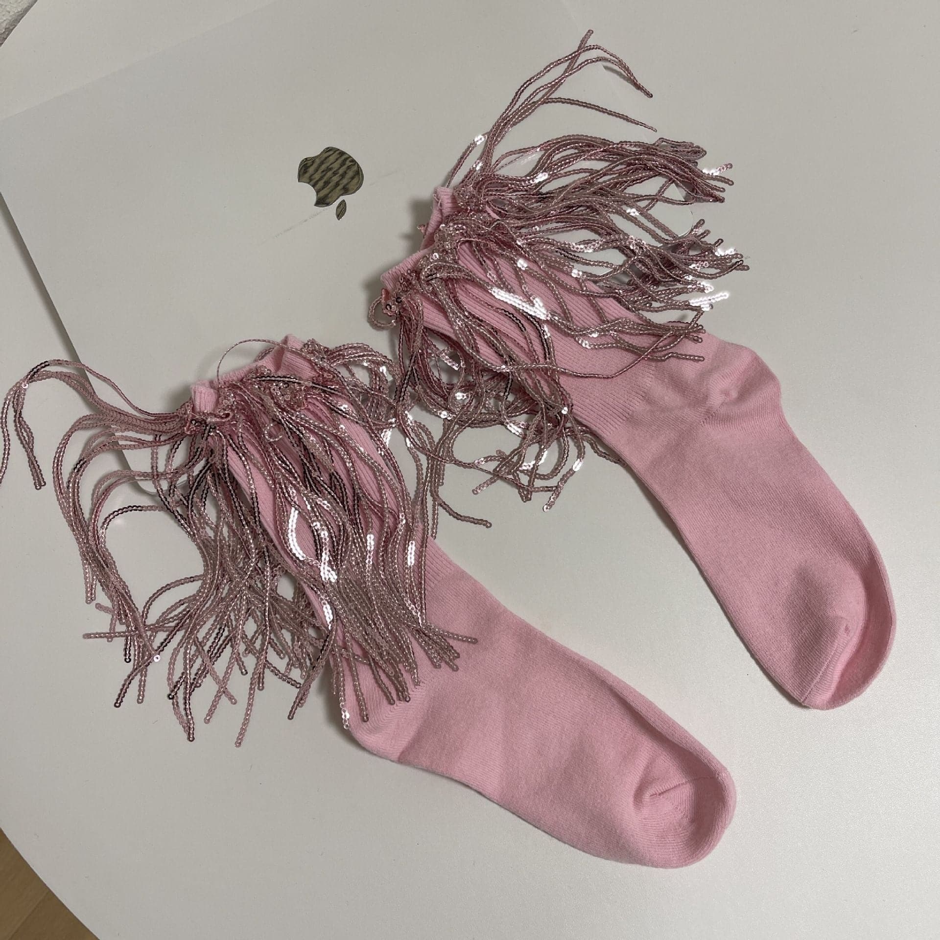 Tassels glitter contrast socks - Image 5