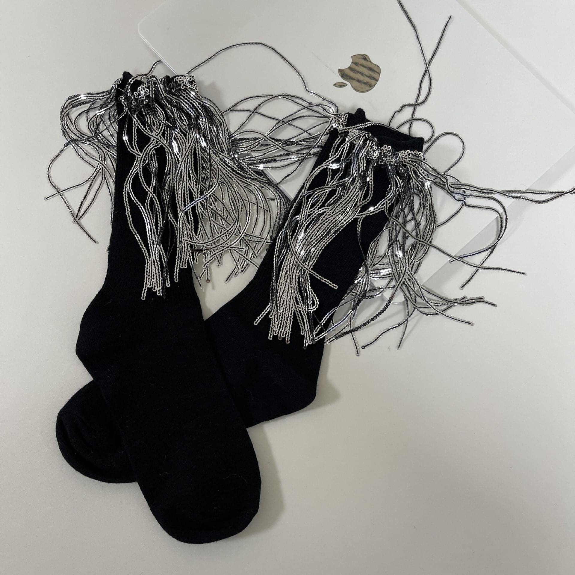 Tassels glitter contrast socks - Image 7
