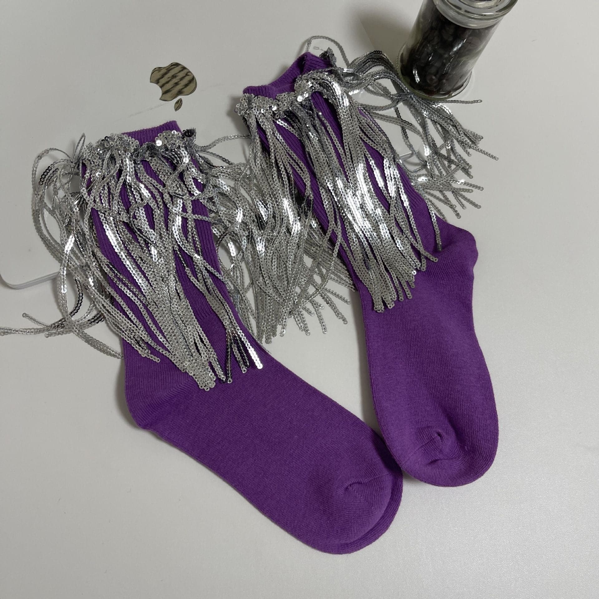 Tassels glitter contrast socks - Image 9