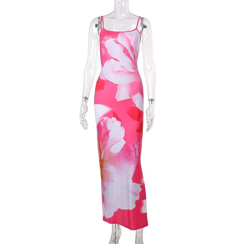 U neck flower print cami maxi dress - Image 4