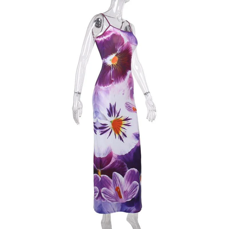 U neck flower print cami maxi dress - Image 7
