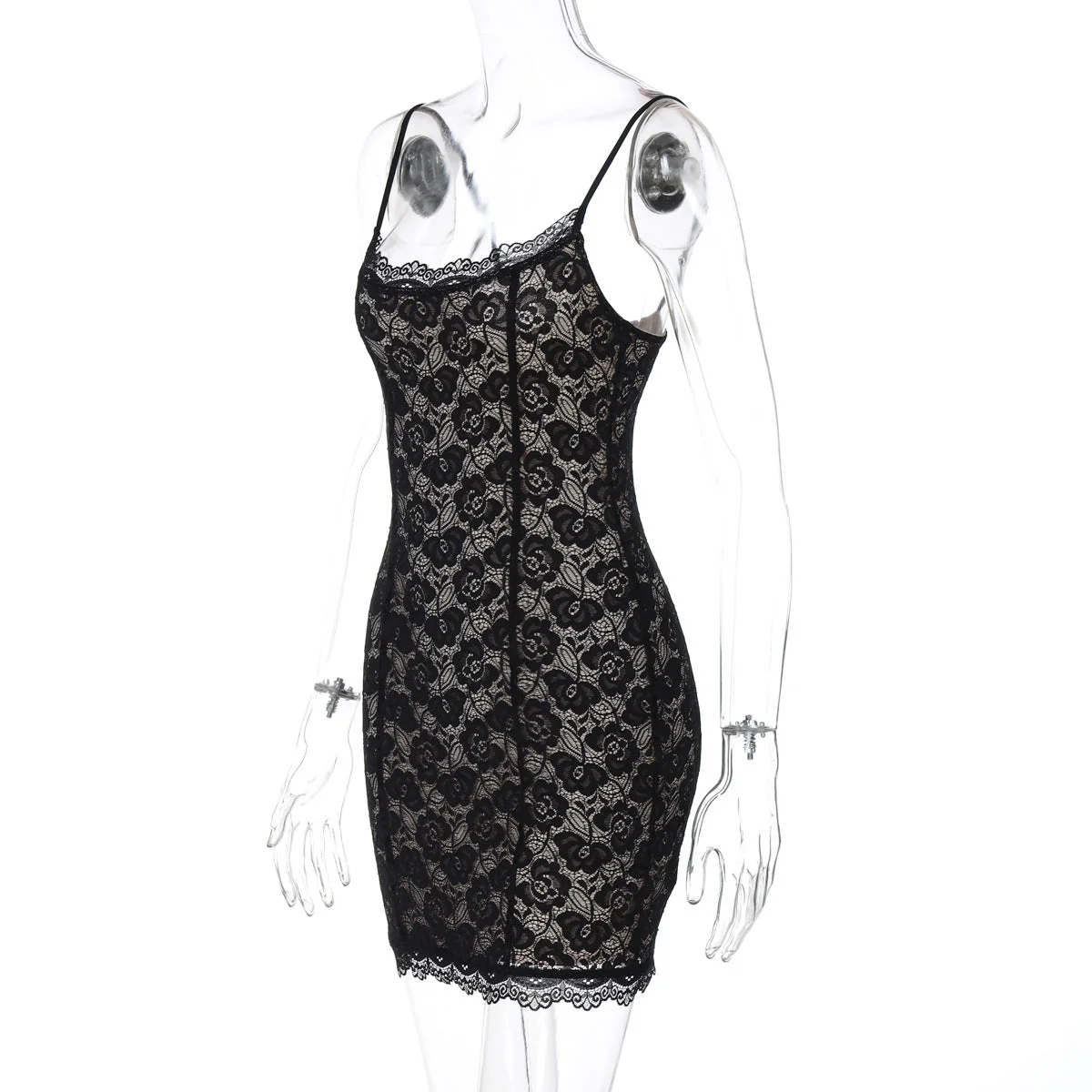U neck lace cami mini dress - Image 4