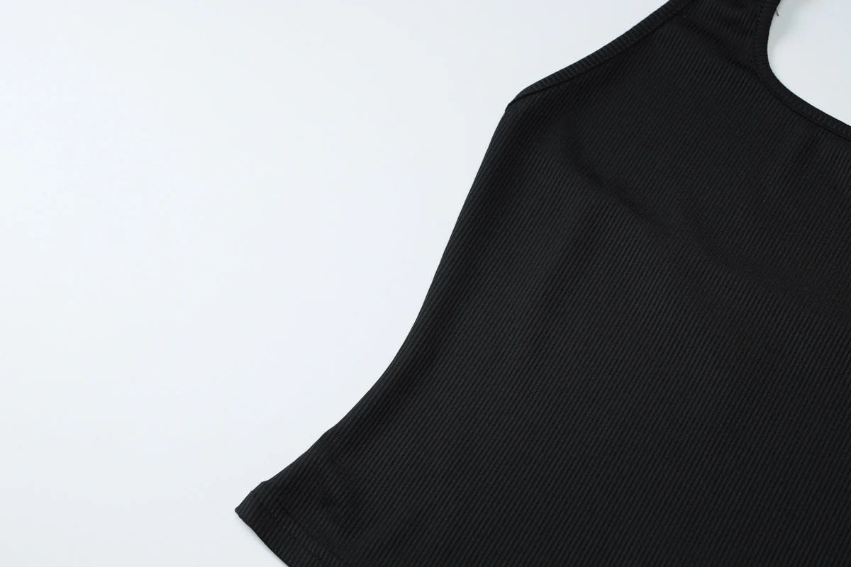 U neck metal applique backless top - Image 6