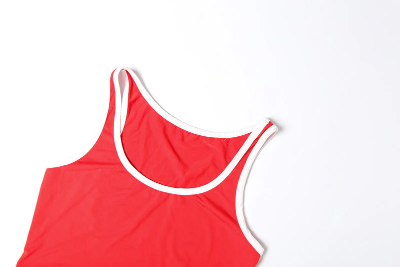 U neck slit tank mini skirt set - Image 5