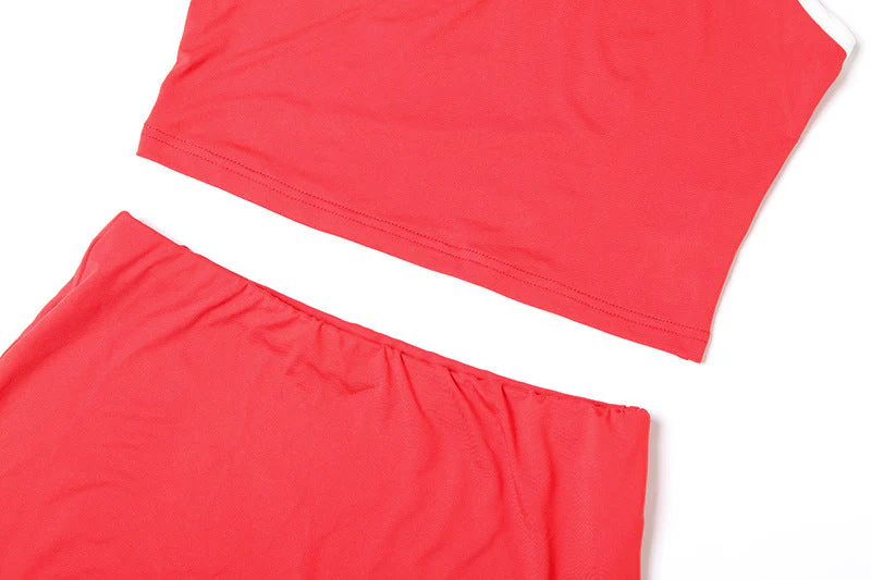 U neck slit tank mini skirt set - Image 7