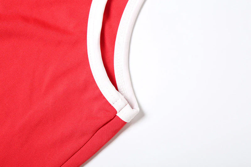 U neck slit tank mini skirt set - Image 9