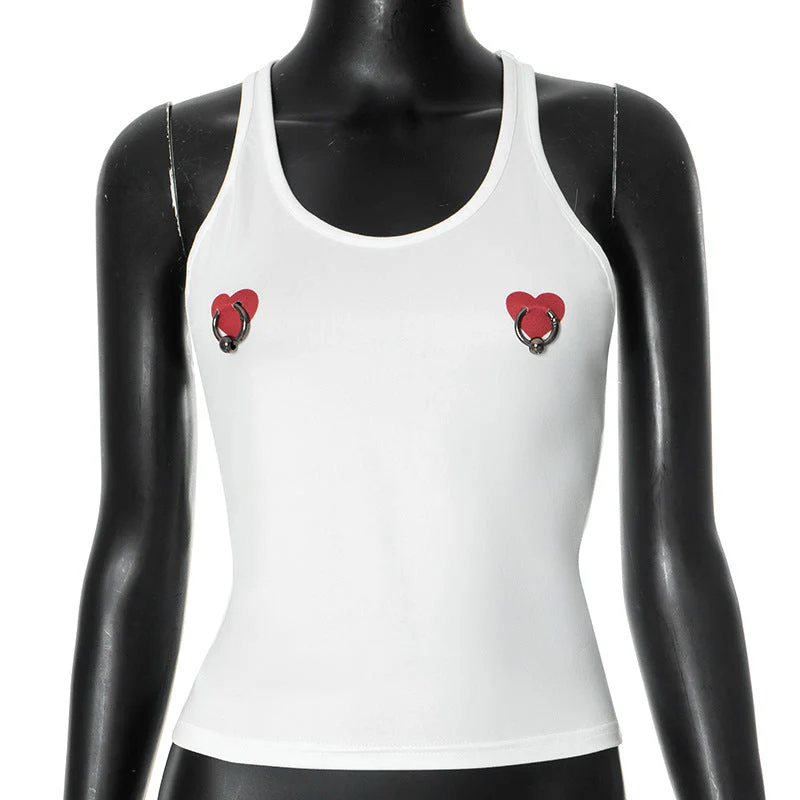 U neck sweetheart print o ring tank top - Image 2