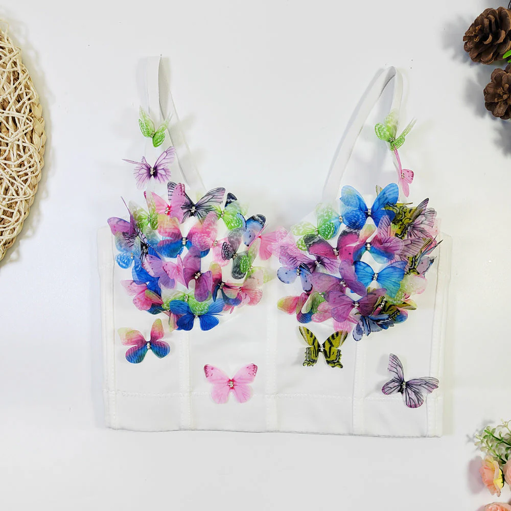 V neck butterfly applique backless cami top - Image 3