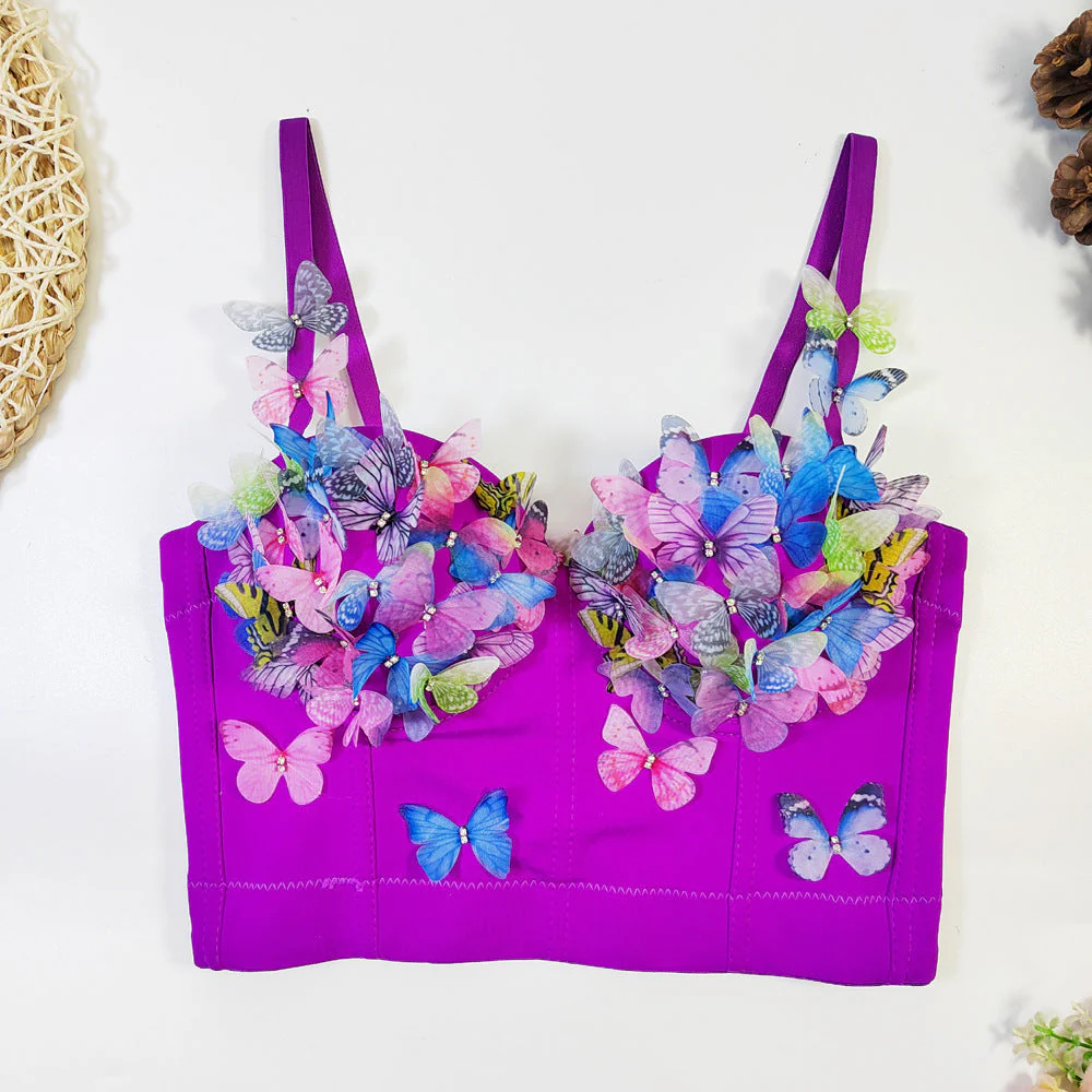 V neck butterfly applique backless cami top - Image 4