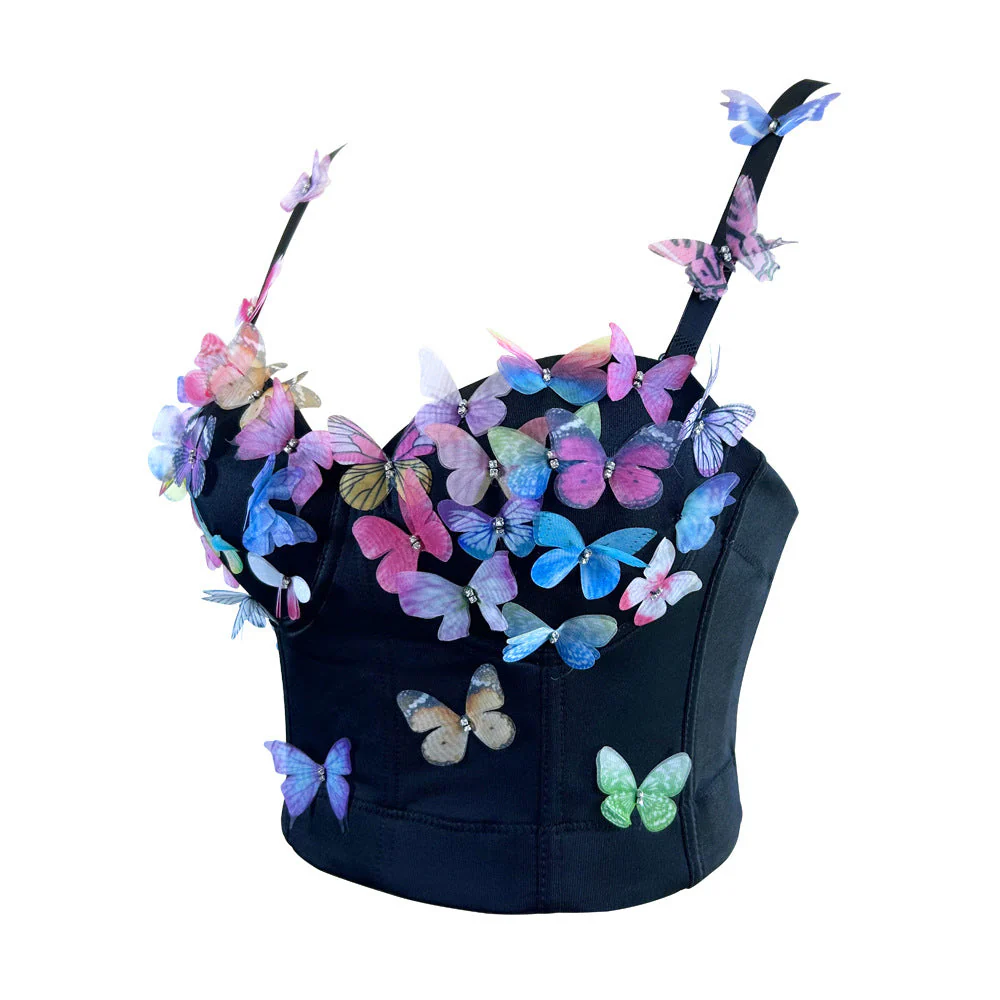 V neck butterfly applique backless cami top - Image 5