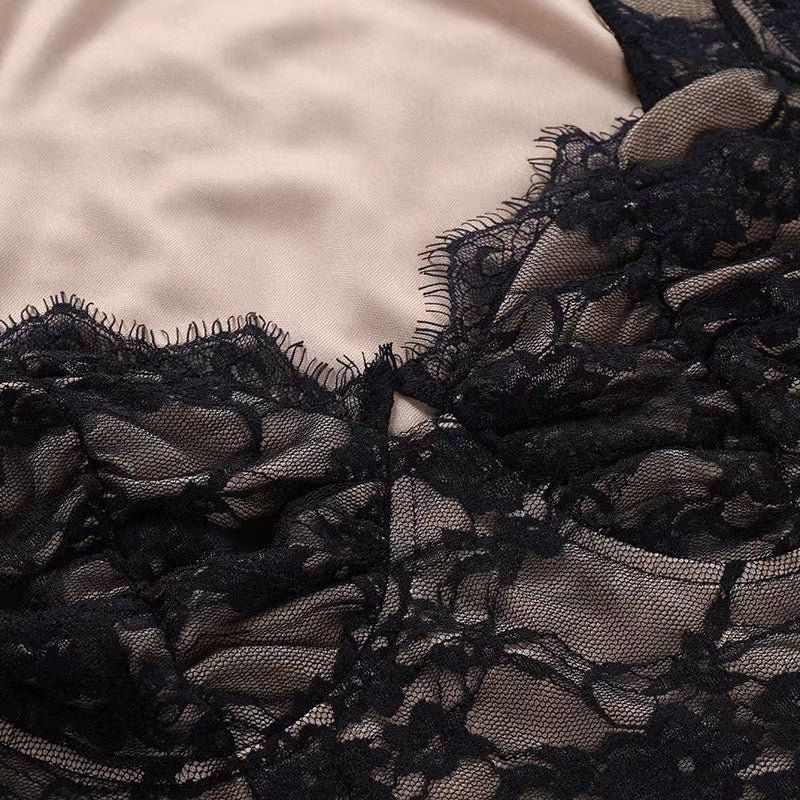 V neck eyelash lace puff long sleeve top y2k 90s Revival Techno Fashion - Image 6