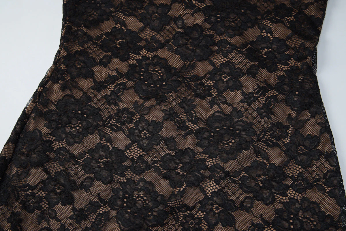 V neck self tie halter lace slit maxi dress - Image 6