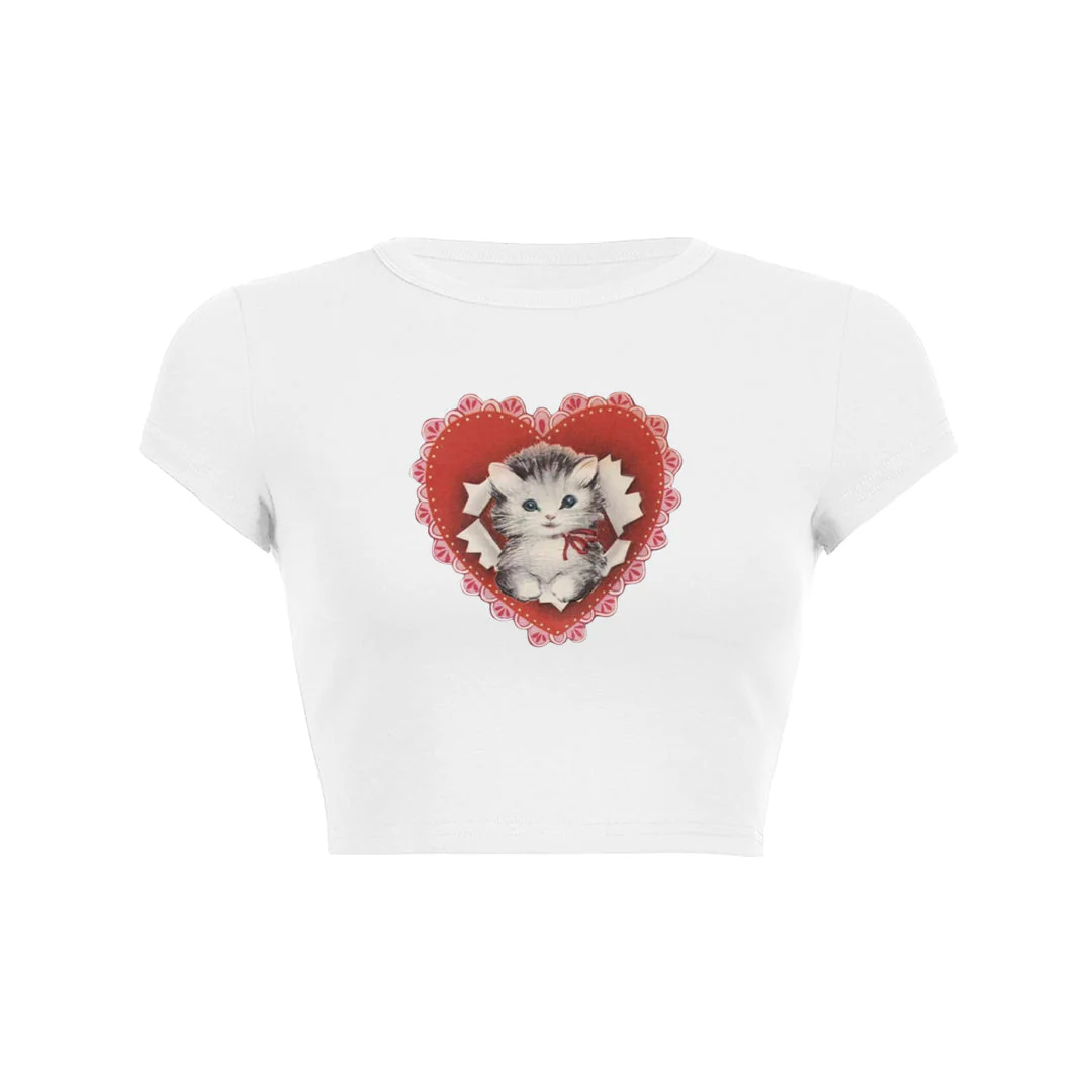 Valentines day cat lover heart graphic