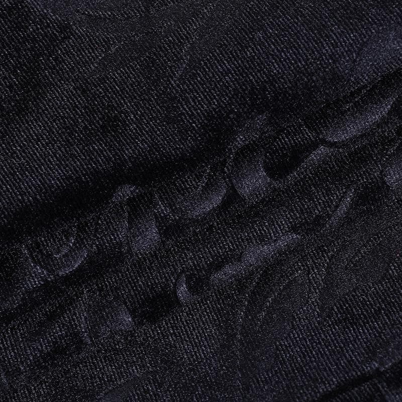 Velvet pattern eyelash lace v neck cami top goth Alternative Darkwave Fashion goth Emo Darkwave Fashion - Image 8