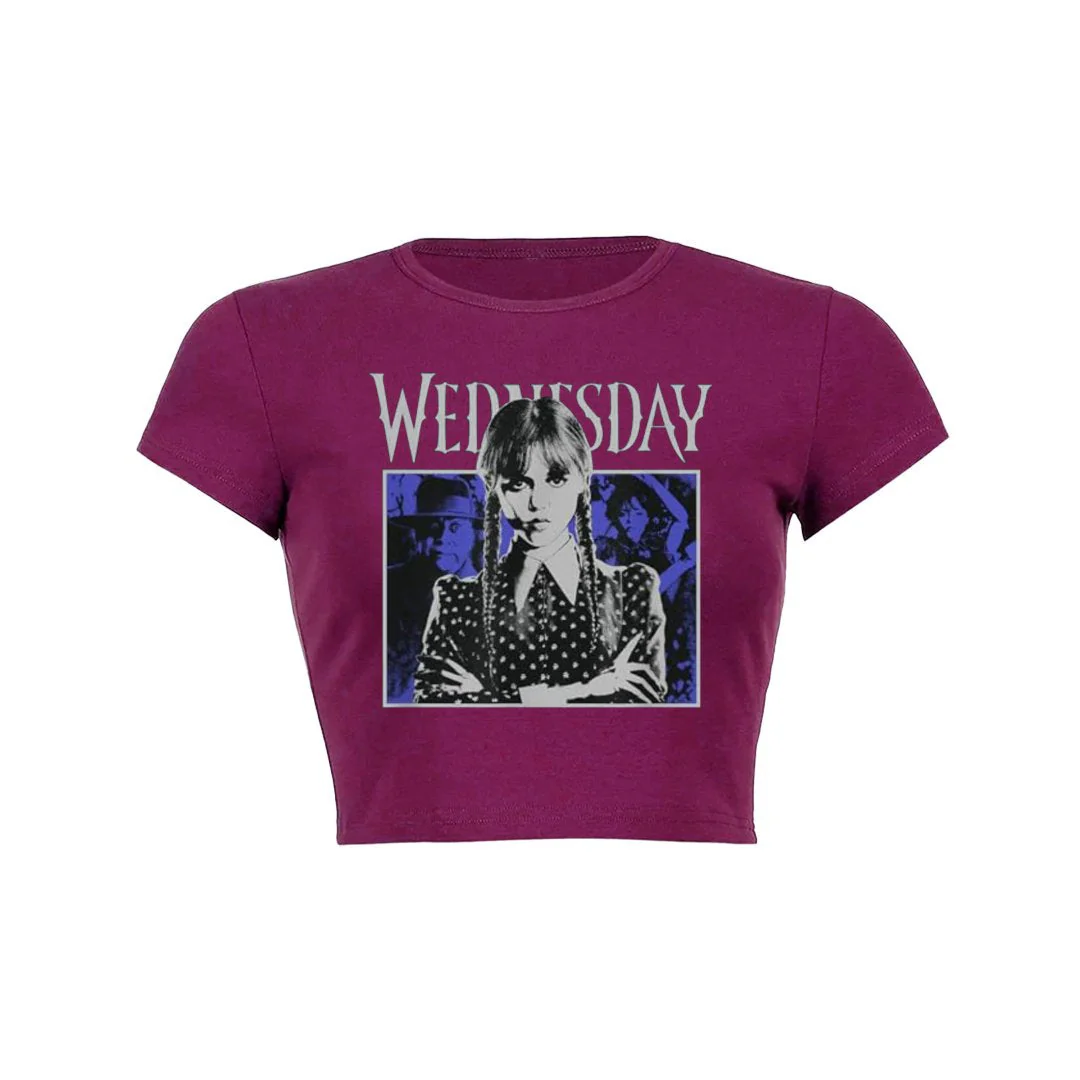Vintage Gothic Girl Crop Top Baby Tee - Image 2