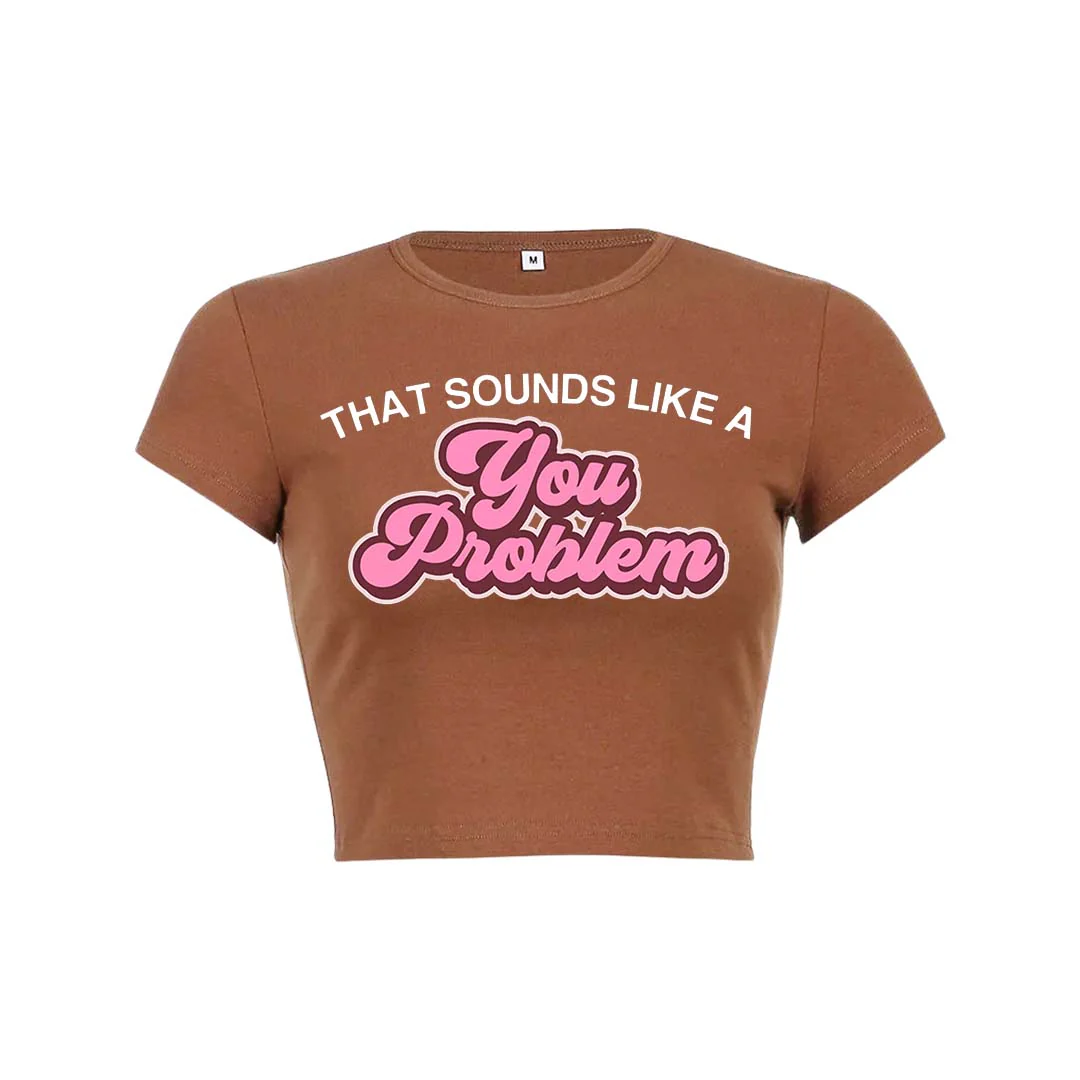 You Problem Y2K Baby Tee Crop Top - Image 21